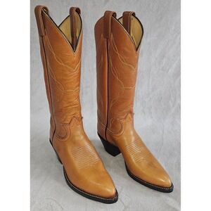 Vtg 70s 80s Tony Lama 5055 Womens Pointed Toe Cowboy Boots 5.5 B Brown USA Mint